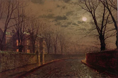Katunäkymä kuunvalossa, 1882